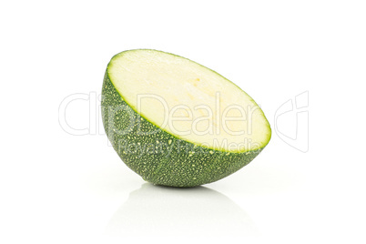 Fresh raw round Zucchini isolated on white