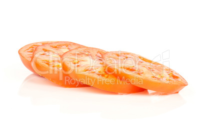 Fresh raw Tomato (La Parcela variety) isolated on white