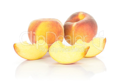 Fresh Raw yellow peach isolated on white