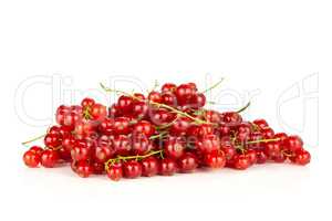 Fresh raw red currant isolated on white