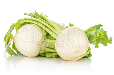 Fresh white radish isolated on white