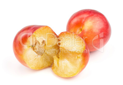 Fresh Red Plum isolated on white