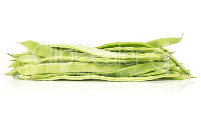 Fresh Flat Green Bean isolated on white