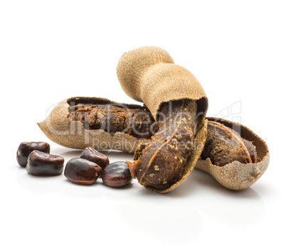 Tamarind fruit isolated on white