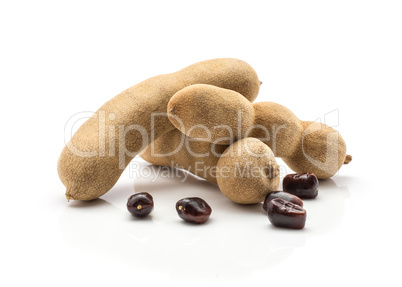 Tamarind fruit isolated on white