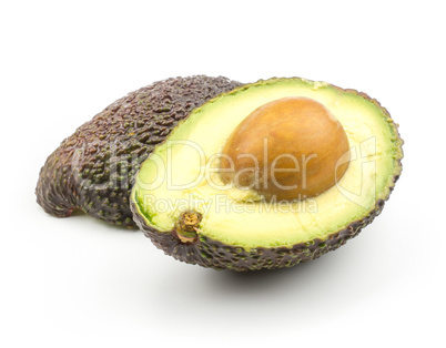 Fresh purple avocado isolated on white