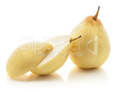 Fresh Nashi Pear isolated on white