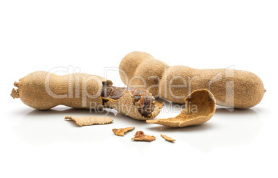 Tamarind fruit isolated on white