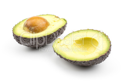 Fresh purple avocado isolated on white