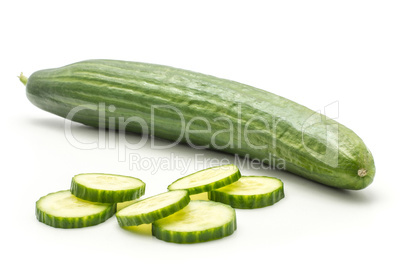 Hothouse cucumber isolated on white