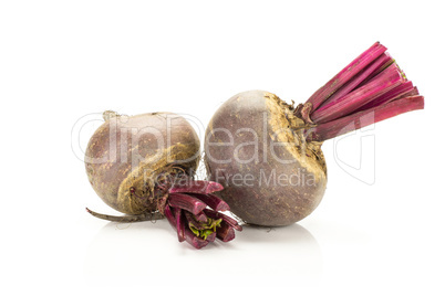 Fresh raw red beetroot isolated on white