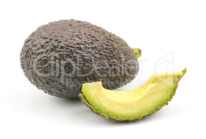 Fresh purple avocado isolated on white