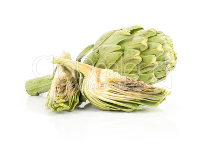 Fresh raw artichoke isolated on white