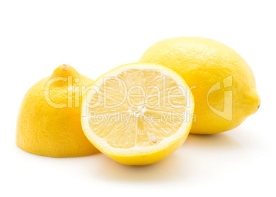 Fresh lemon isolated on white