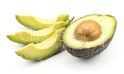 Fresh purple avocado isolated on white