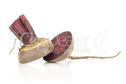 Fresh raw red beetroot isolated on white