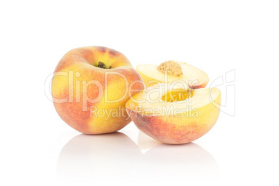 Fresh Raw yellow peach isolated on white