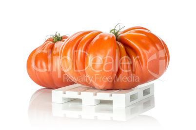 Fresh Raw Beef Tomato isolated on white