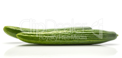 Hothouse cucumber isolated on white