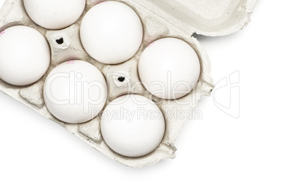 Fresh raw white eggs isolated on white