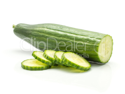 Hothouse cucumber isolated on white