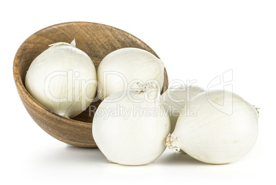 Fresh raw white onion isolated on white