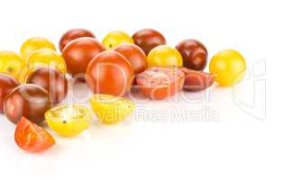 Fresh cherry tomato isolated on white