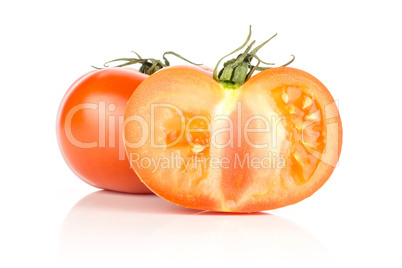 Fresh raw Tomato (La Parcela variety) isolated on white