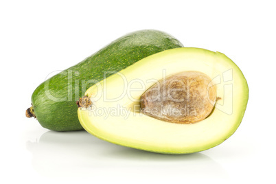 fresh Raw smooth avocado isolated on white