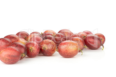 Fresh raw red gooseberry isolated on white