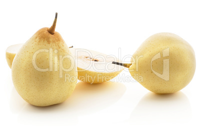 Fresh Nashi Pear isolated on white