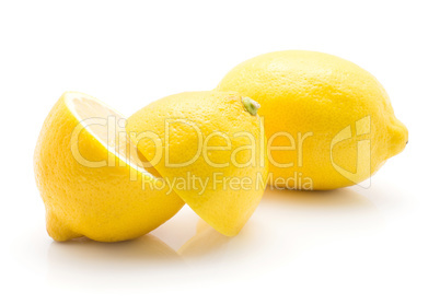 Fresh lemon isolated on white