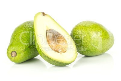 fresh Raw smooth avocado isolated on white