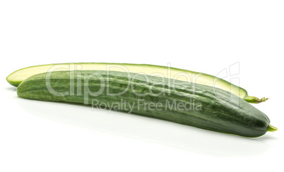 Hothouse cucumber isolated on white