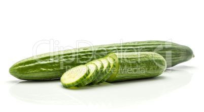 Hothouse cucumber isolated on white