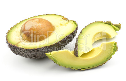 Fresh purple avocado isolated on white