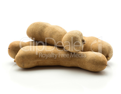 Tamarind fruit isolated on white