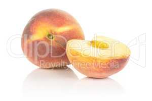 Fresh Raw yellow peach isolated on white