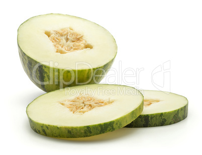 Santa Claus melon isolated on white