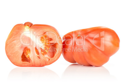 Fresh Raw Beef Tomato isolated on white