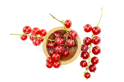 Fresh raw red currant isolated on white