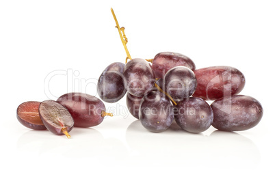 Raw fresh red globe grape isolated on white