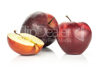 Fresh raw apple red delicious isolated on white