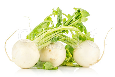 Fresh white radish isolated on white