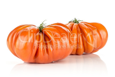 Fresh Raw Beef Tomato isolated on white