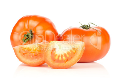 Fresh raw Tomato (La Parcela variety) isolated on white