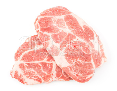 Raw pork meat isolated on white