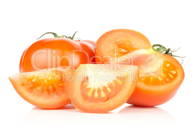 Fresh raw Tomato (La Parcela variety) isolated on white