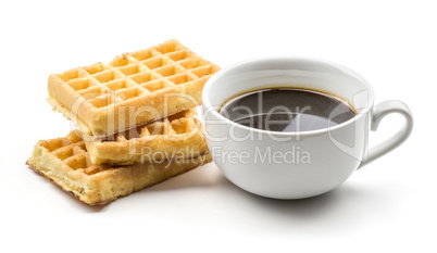 Fresh Waffle isolated on white