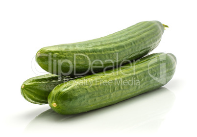 Hothouse cucumber isolated on white